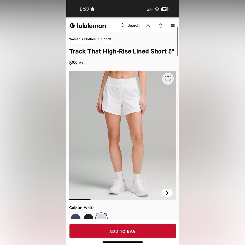 Lululemon- Track That High-Rise Lined Short 5"